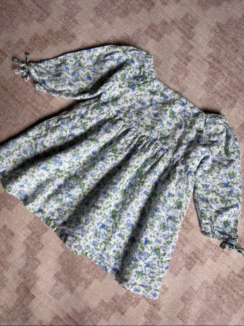 Chelsea & Violet Baby Floral Print Dress in Blue & Green size 18M
